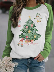 Christmas Tree Print Sweatshirt