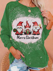 Merry Christmas Print Casual Sweatshirt