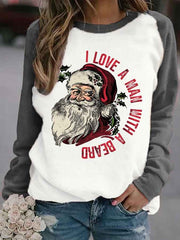 Merry Christmas Print Casual Sweatshirt