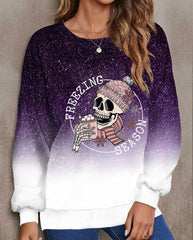 Christmas It's Freezing Season Print Sweatshirt
