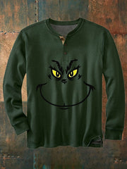 Christmas Funy Face Print Casual Sweatshirt