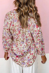 Floral Buttoned Puff Sleeves Shirt