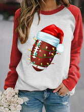 Christmas Footbal Print Casual Sweatshirt