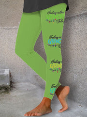 Christmas Feeling Extra Today Lights Print Yoga Pants