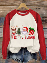 Christmas Tis' The Season Santa Printed Sweatshirt