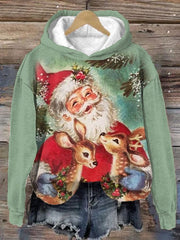 Santa Claus Print Chritmas Casual Hoodie