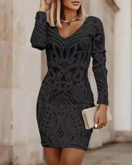 Solid Lace Trim Form Fitted Mini Dress