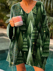 Lovely Christmas Tree Art Print Casual Pullover Sweater