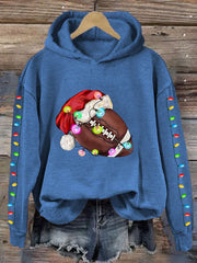 Christmas Football Print Hoodie