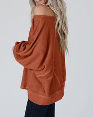 Exposed Seam Dolman Sleeve Top