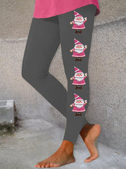 Women's Pink Santa Print Leggings