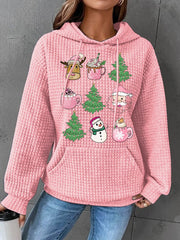 Pink Christmas Print Long Sleeve Sweatshirt