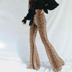 Leopard Print Flare Pants