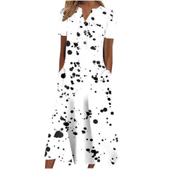 Printed deep V fashion maxi dresses
