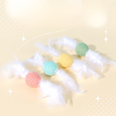 Interactive Cat Rope Feather Toys With Sound