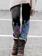Christmas Tree Glitter Print Leggings