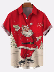 Christmas element large short sleeve shirt