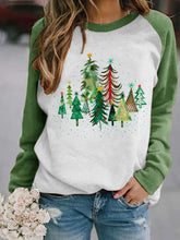 Christmas Tree Print Long Sleeve Top