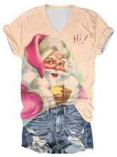Casual Santa Claus Print Short Sleeve T-Shirt