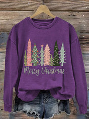 Women'S Casual Merry Chrismas Printed Long Sleeve Sweatshirt