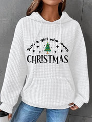 Just A Girl Who Loves Christmas Waffle Hoodie