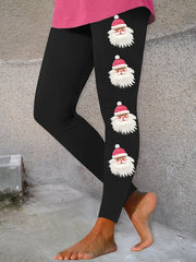 Women's Pink Santa Print Leggings