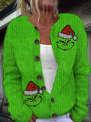 Casual Vintage Knitted Christmas Cardigan