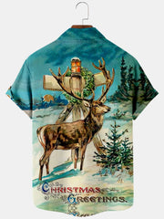 Christmas element large short sleeve shirt