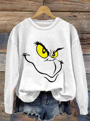 Christmas Cartoon Print Casual Sweatshirt