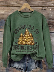 Griswold & Co Est 1989 Christmas Tree Farm Print Casual Sweatshirt