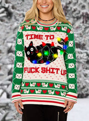 Christmas Cat Knit Sweater