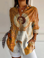 Lovely Christmas Angel Art Print Casual Cotton Shirt