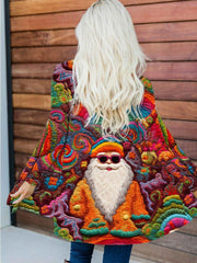 Christmas Santa Claus Pattern Printed Cardigan