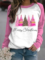 Christmas Tree Print Casual Sweatshirt