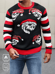 Christmas Pattern Color Block Sweater