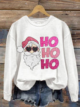 Christmas Pink Santa Ho Ho Ho printed sweatshirt