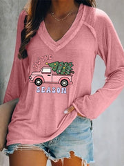 Christmas Tree 'Tis The Season' Print Long Sleeve T-Shirt