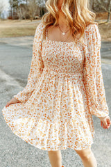 Floral Smocked Long Sleeve Dress