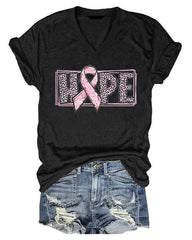 Breast Cancer Print Short-Sleeved T-Shirt