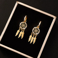 🎁2023-Christmas Hot Sale🎁(🔥New arrival -- 49%OFF) Dreamcatcher Golden Earrings