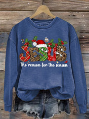 Jesus The Reason For The Season Casual Print Sweatshirt