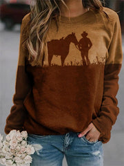 Christmas Bling Snowflake Colorful Christmas Tree Print Sweatshirt