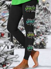 Christmas Feeling Extra Today Lights Print Yoga Pants