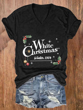 Women'S White Christmas Printed Casual T-Shirt
