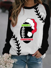 Football Christmas Print Sweatshirt