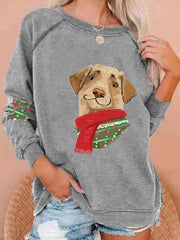 Christmas Dog Print Sweatshirt