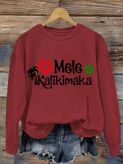 Hawaiian Christmas Mele Kalikimaka Hibiscus Sweatshirt