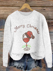 Merry Christmas Print Crew Neck Sweatshirt
