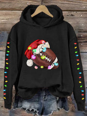 Christmas Football Print Hoodie