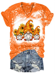 Sunflower Gnome Print Tie Dye Top